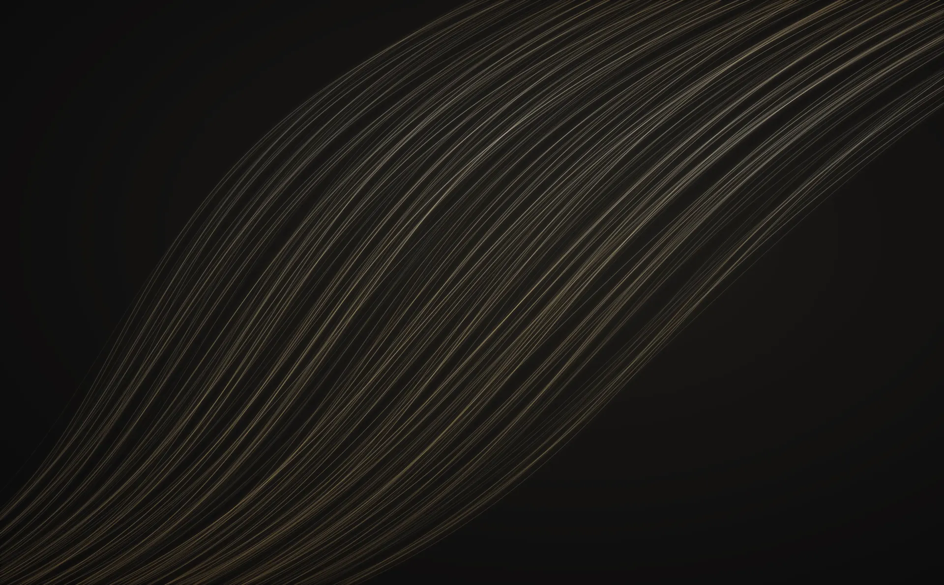 Abstract gold strands flowing like hair